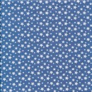 Fast stof i bomuld i denimblå med hvide stjerner