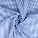 Bomuld med skrå striber i denimblå og hvid.