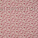 Småblomstret poplin i kit, rosa, rød og grøn.