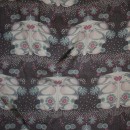 Rest Chiffon silke/bomuld mørkelilla m/mønster, 150 cm.