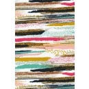 Afklip Bomuldsjersey økotex m/digitalt tryk i hvid med streger og prikker 40x60 cm.