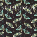 Bomuldsjersey økotex m/digitalt tryk med sommerfugle