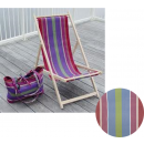 Liggestole stof bred-stribet i cerisse, lime, lavendel