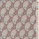 Tilda Patchwork stof i pudderbrun med sjalsmønster