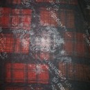 Rest Let strik m/tern/tekst bordeaux/grå/sort, 180 cm.