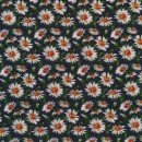 Crepé viscose digital print i mørkeblå med marguerit