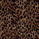 Let 100% viskose satin med leopard print i grå-brun, brun og sort