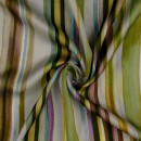 Let 100% viskose satin stribet i støvet grøn, army, pudder-brun, lilla