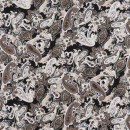 Rest Jersey i Viscose med sjalsmønster i sort brun beige, 39-47 cm.