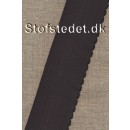 Elastik med buet kant i sort - 50 mm. 