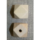 Træperle natur fazet 20 mm.