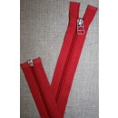 69 cm lynlås m/sølv vedhæng, hindbærrød