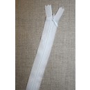 45 cm. usynlig lynlåse, hvid