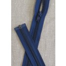 30 cm YKK delbar spiral jakke lynlås marine.