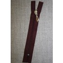 13 cm lynlås plast -guld vedhæng, bordeaux