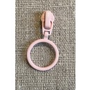 Lynlås-skyder 4 mm. med ring i rosa