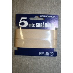 5 meter bomulds-skråbånd, beige